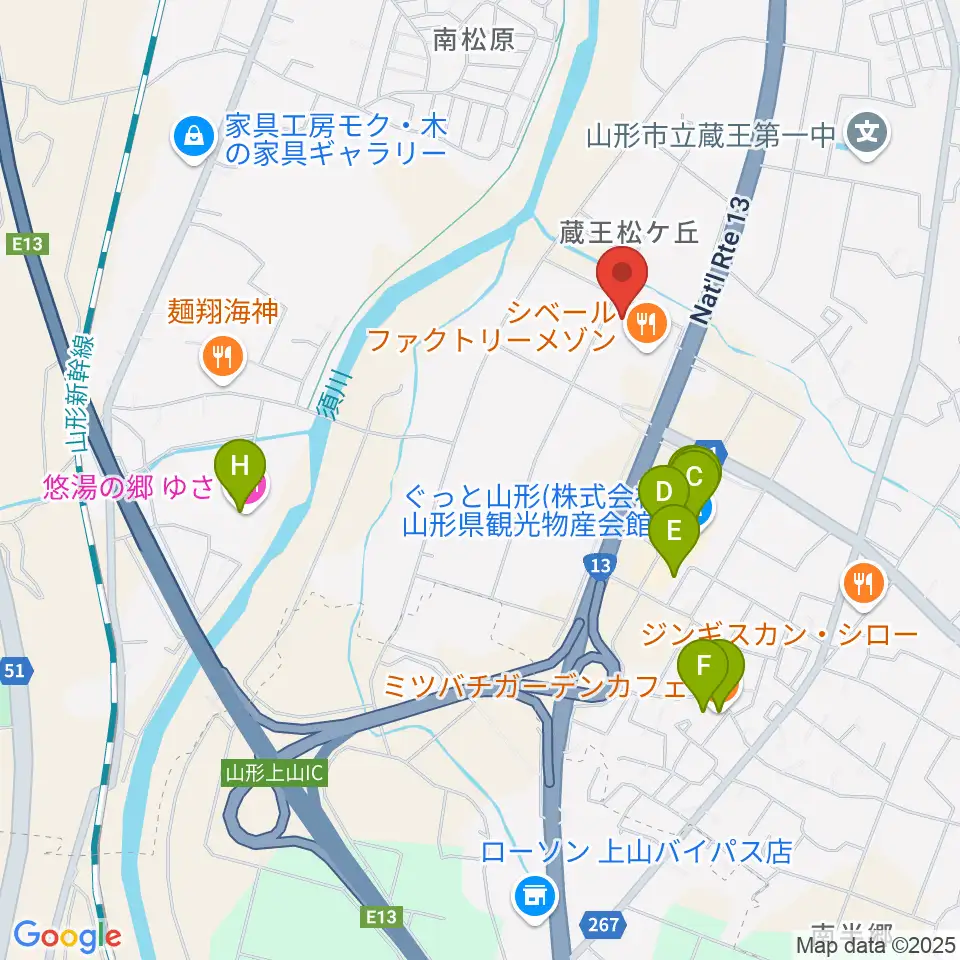 東ソーアリーナ周辺のカフェ一覧地図