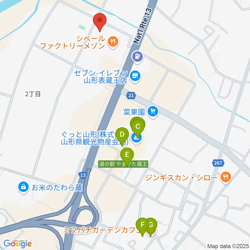 東ソーアリーナ周辺のカフェ一覧地図