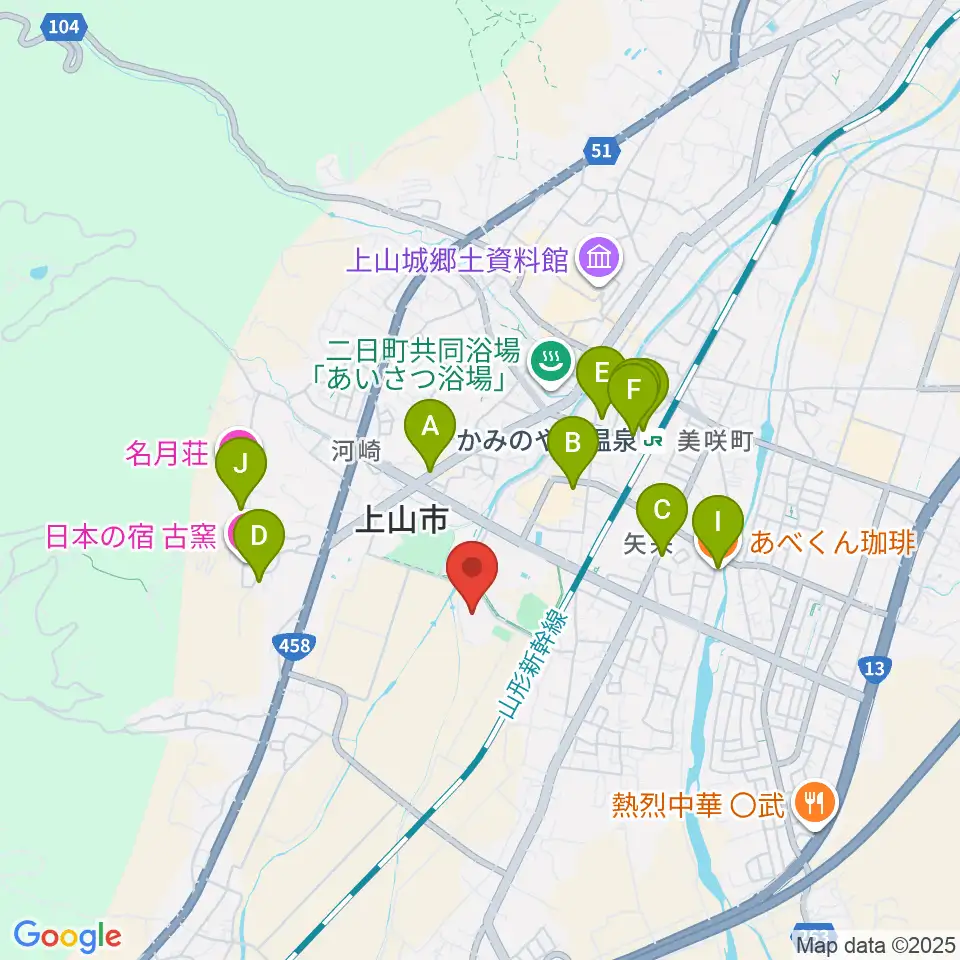 三友エンジニア体育文化センター周辺のカフェ一覧地図