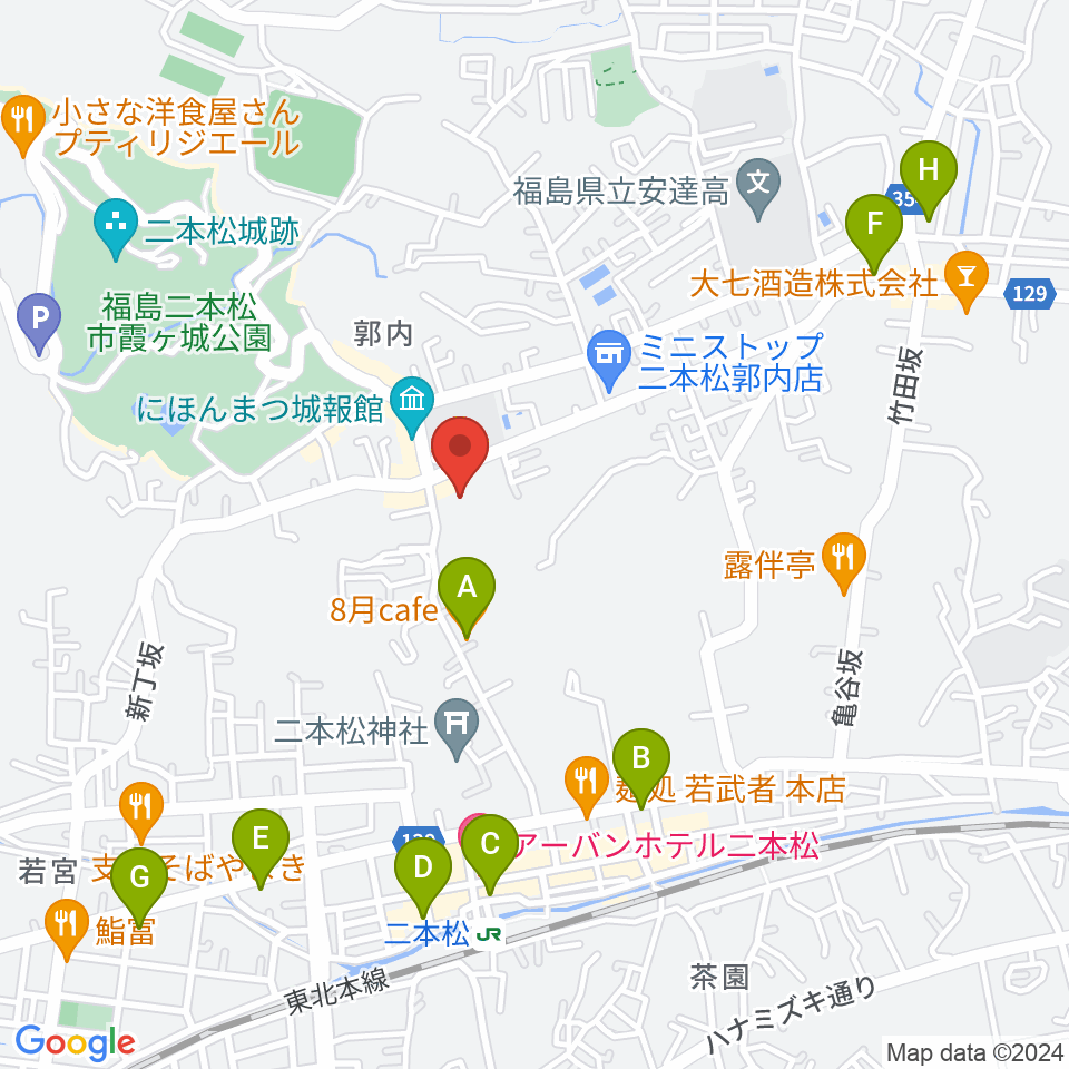 福島県男女共生センター周辺のカフェ一覧地図