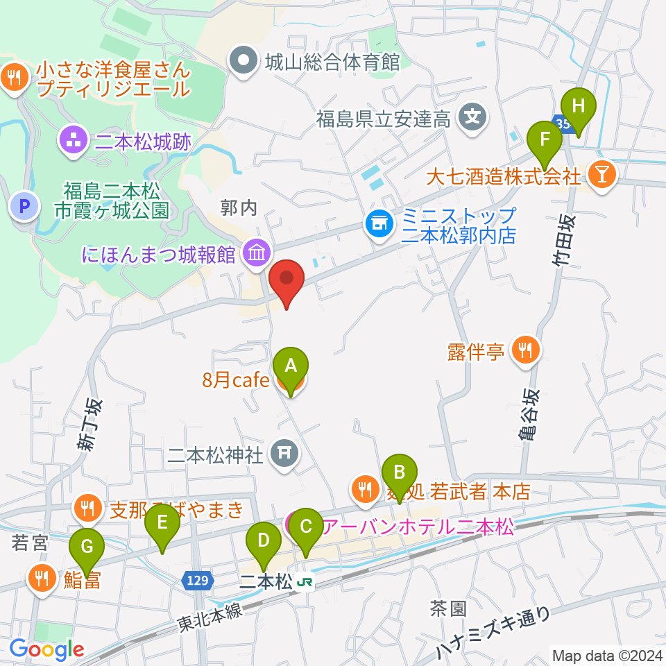 福島県男女共生センター周辺のカフェ一覧地図