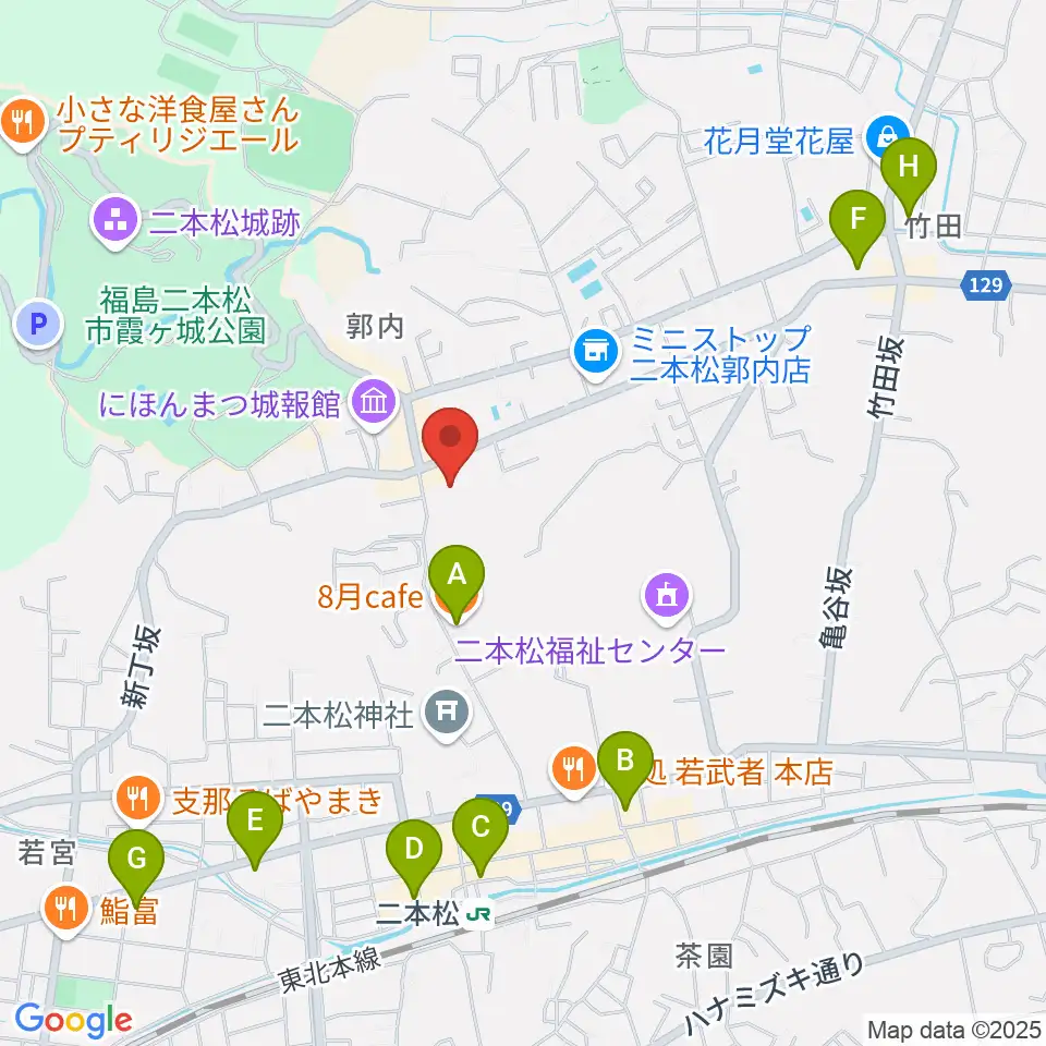 福島県男女共生センター周辺のカフェ一覧地図