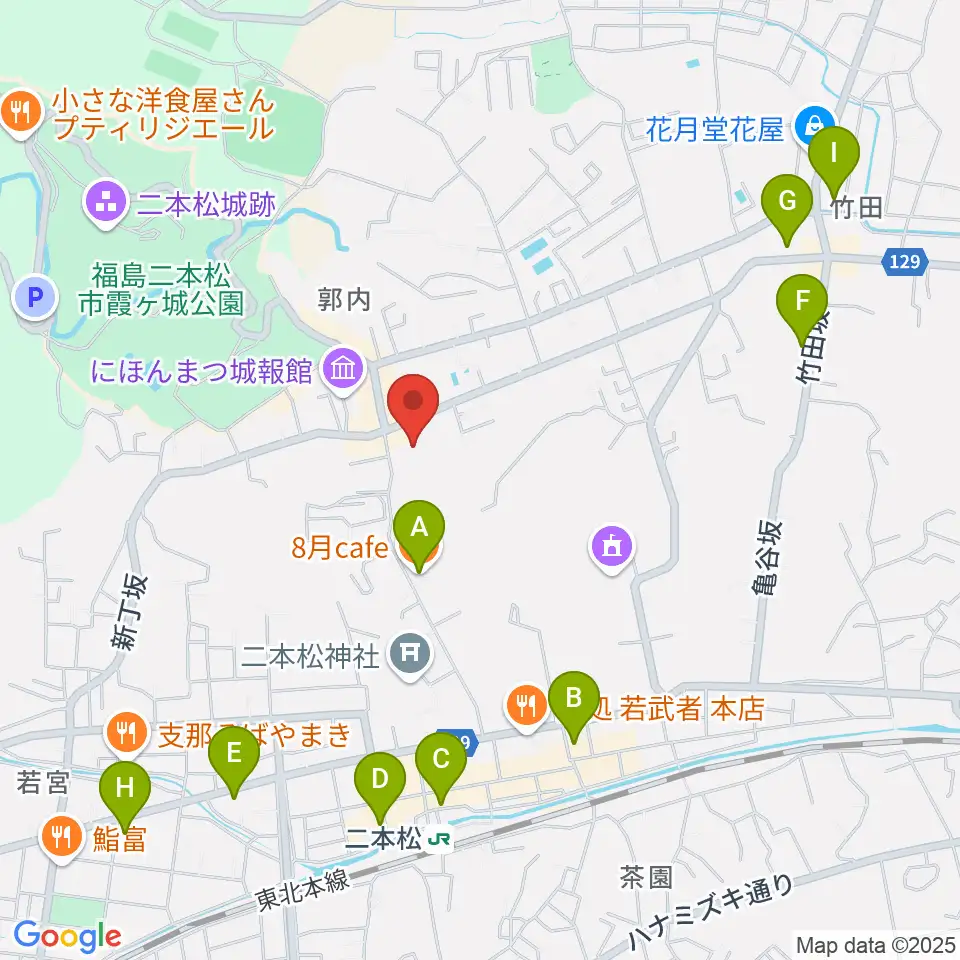 福島県男女共生センター周辺のカフェ一覧地図