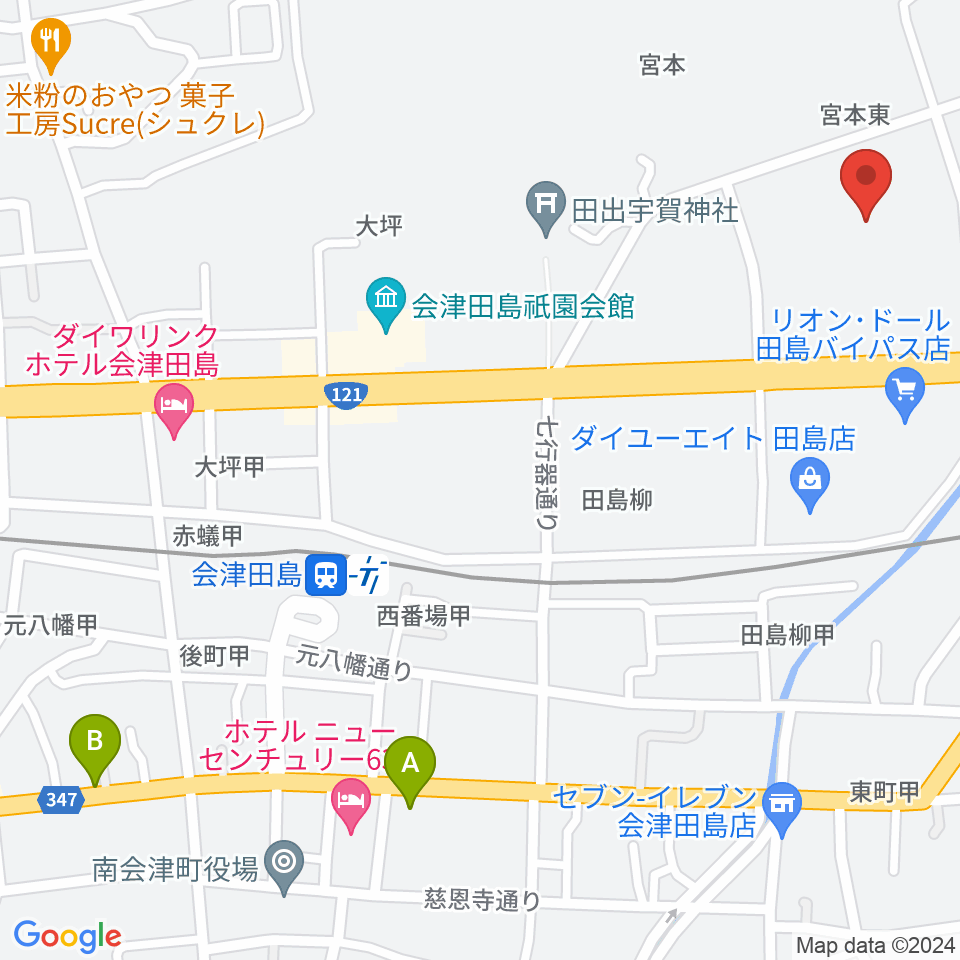 御蔵入交流館周辺のカフェ一覧地図