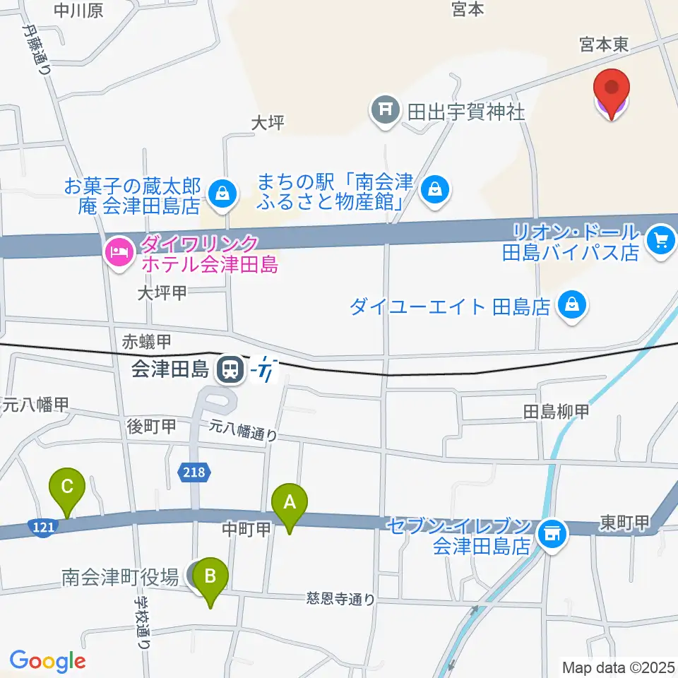御蔵入交流館周辺のカフェ一覧地図