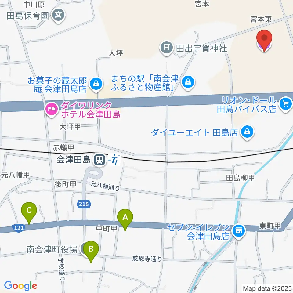 御蔵入交流館周辺のカフェ一覧地図