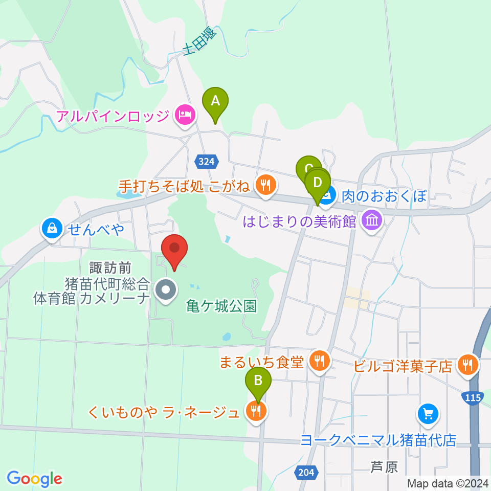 猪苗代町体験交流館周辺のカフェ一覧地図