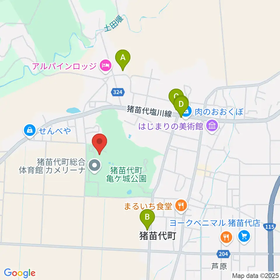 猪苗代町体験交流館周辺のカフェ一覧地図