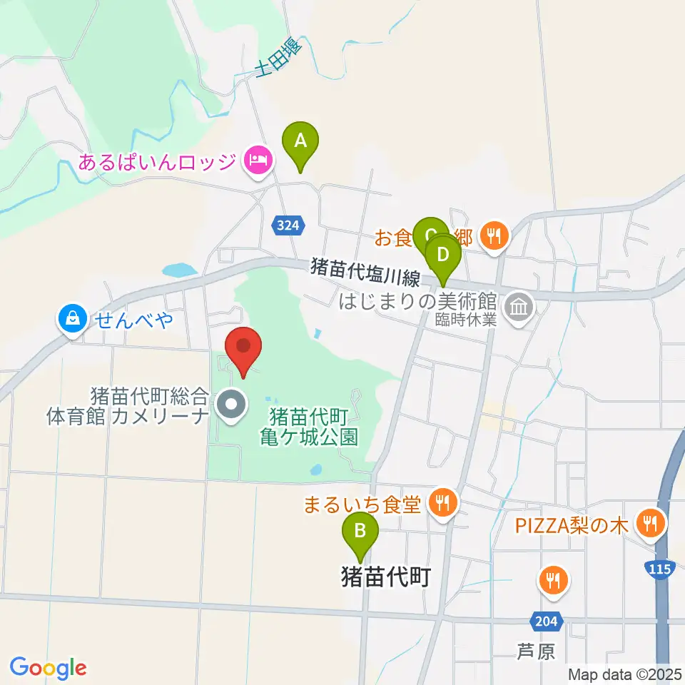 猪苗代町体験交流館周辺のカフェ一覧地図