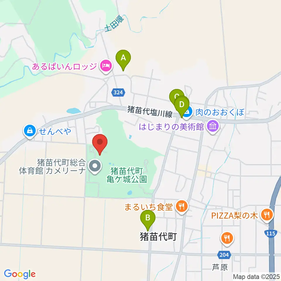 猪苗代町体験交流館周辺のカフェ一覧地図