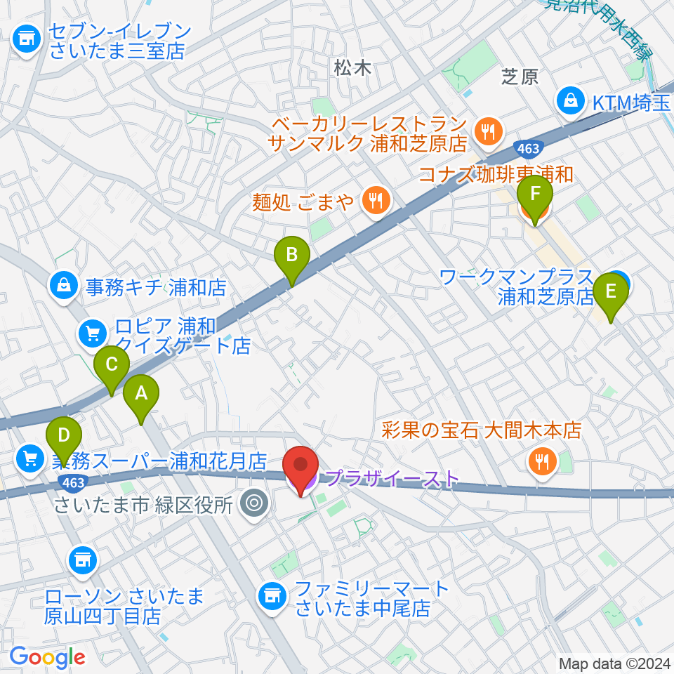 プラザイースト周辺のカフェ一覧地図