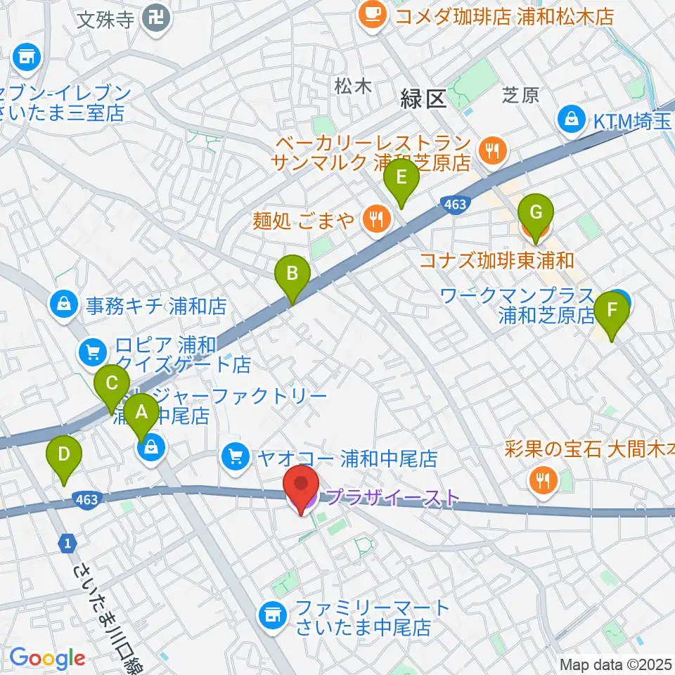 プラザイースト周辺のカフェ一覧地図