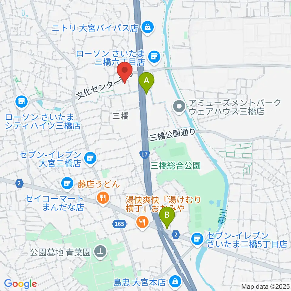 さいたま市西部文化センター周辺のカフェ一覧地図