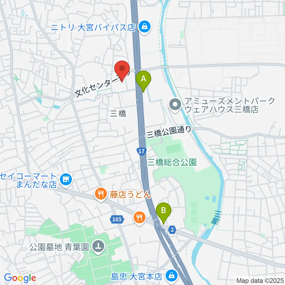 さいたま市西部文化センター周辺のカフェ一覧地図