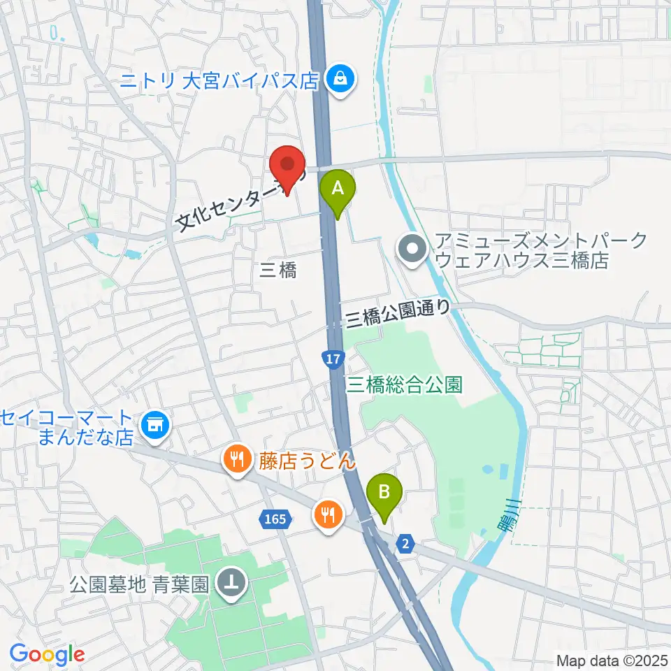 さいたま市西部文化センター周辺のカフェ一覧地図