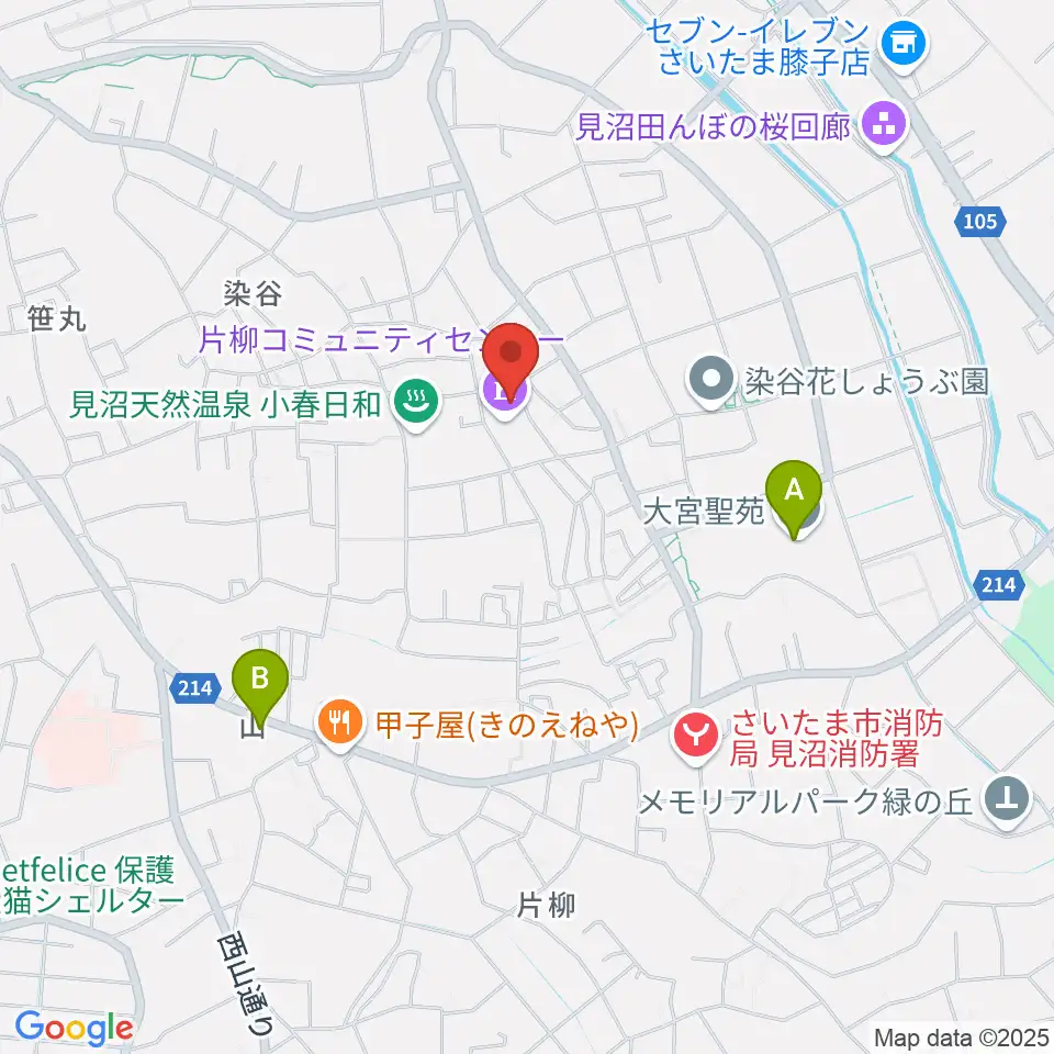 片柳コミュニティセンター 周辺のカフェ一覧地図