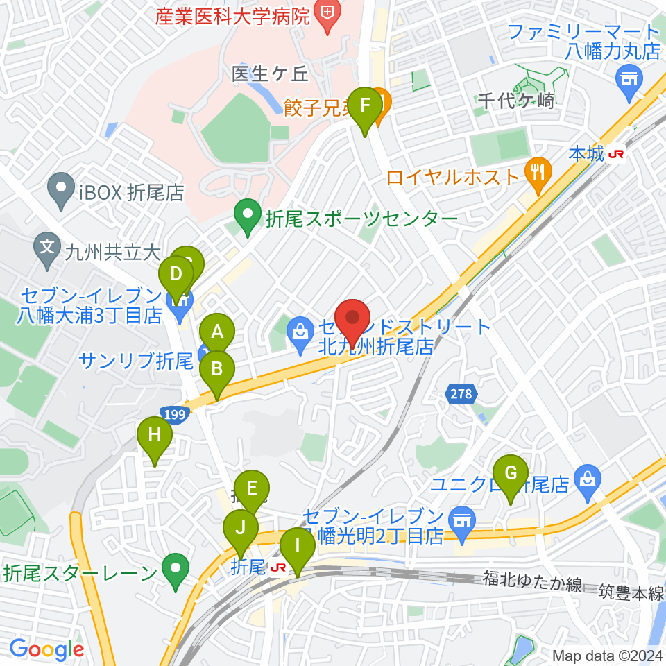 スタジオバンブー周辺のカフェ一覧地図