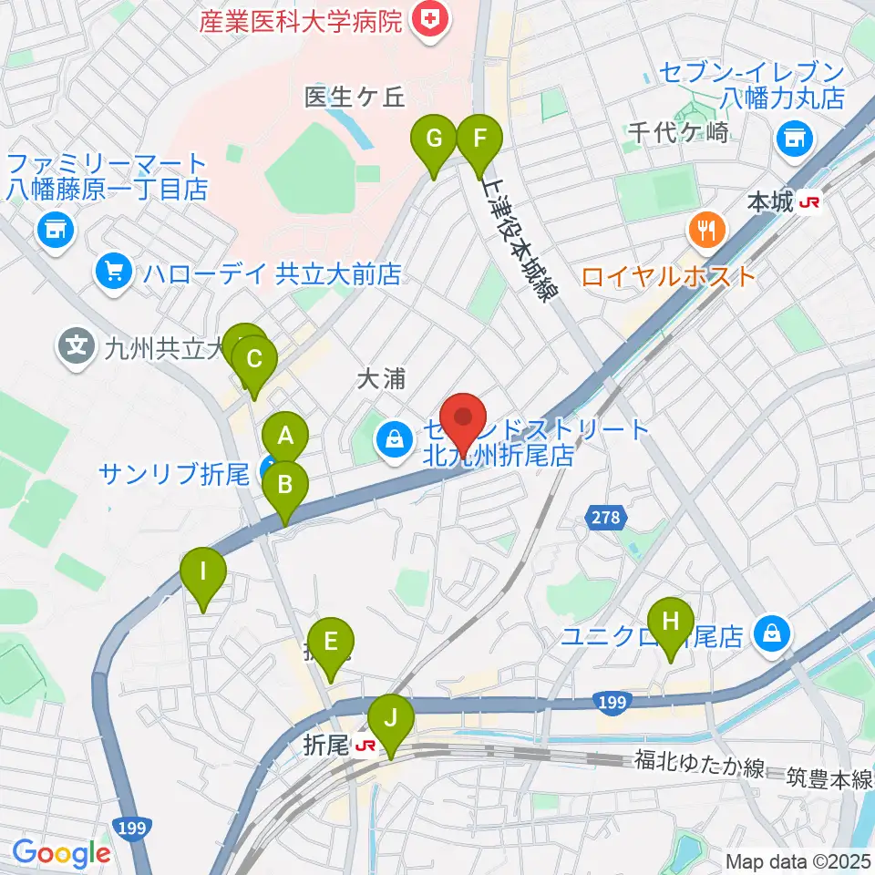 スタジオバンブー周辺のカフェ一覧地図