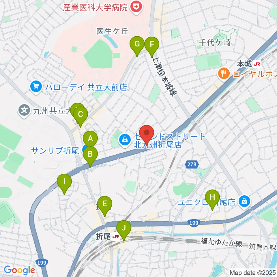 スタジオバンブー周辺のカフェ一覧地図