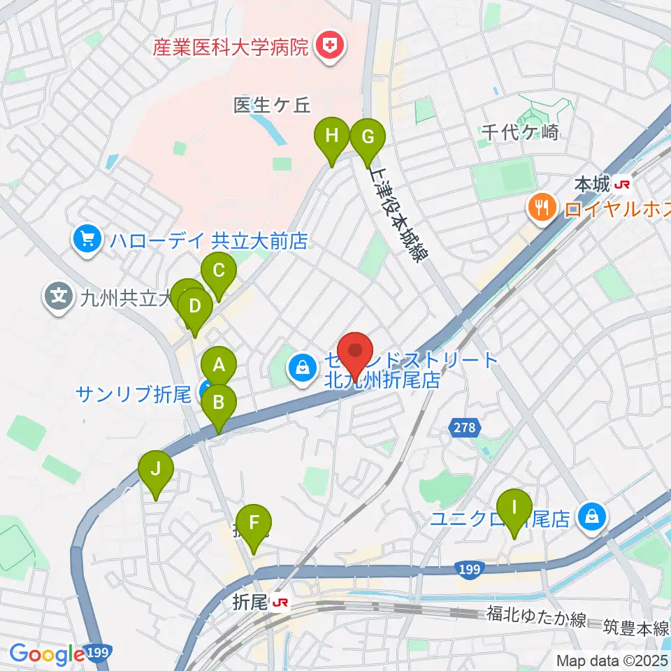 スタジオバンブー周辺のカフェ一覧地図