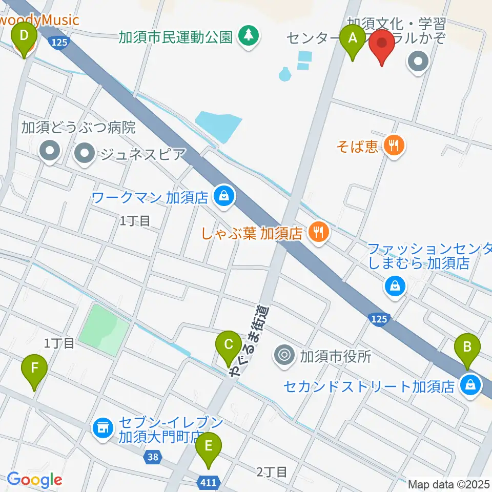 パストラルかぞ周辺のカフェ一覧地図
