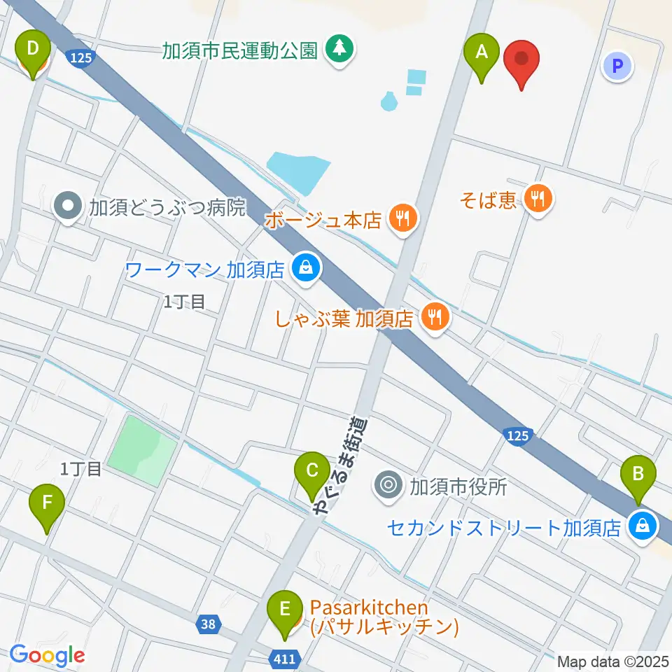 パストラルかぞ周辺のカフェ一覧地図