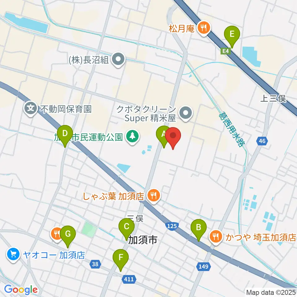 パストラルかぞ周辺のカフェ一覧地図