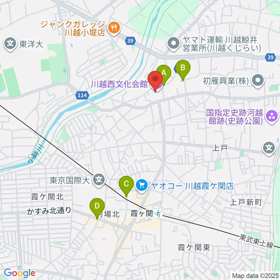 川越西文化会館 メルト周辺のカフェ一覧地図