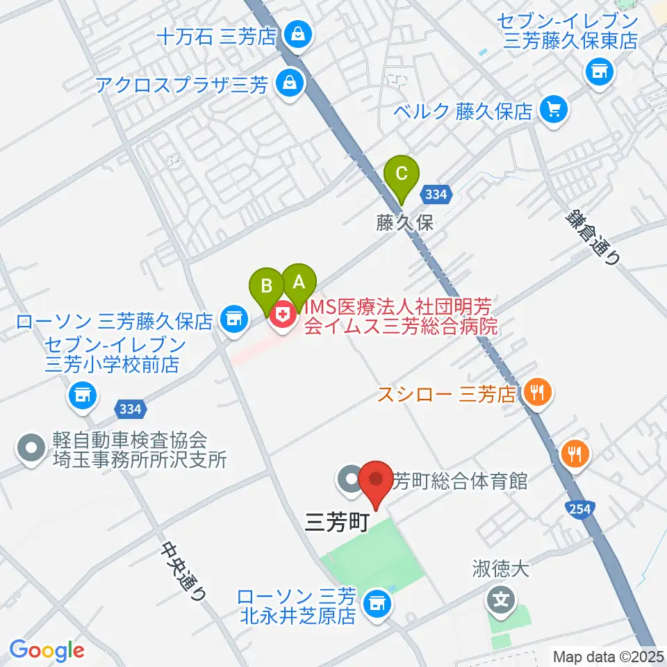 コピスみよし 三芳町文化会館周辺のカフェ一覧地図