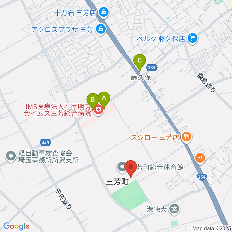 コピスみよし 三芳町文化会館周辺のカフェ一覧地図