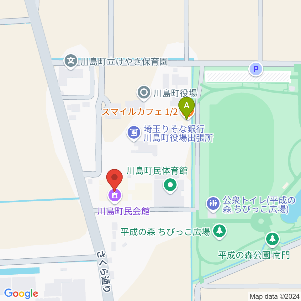 川島町民会館周辺のカフェ一覧地図