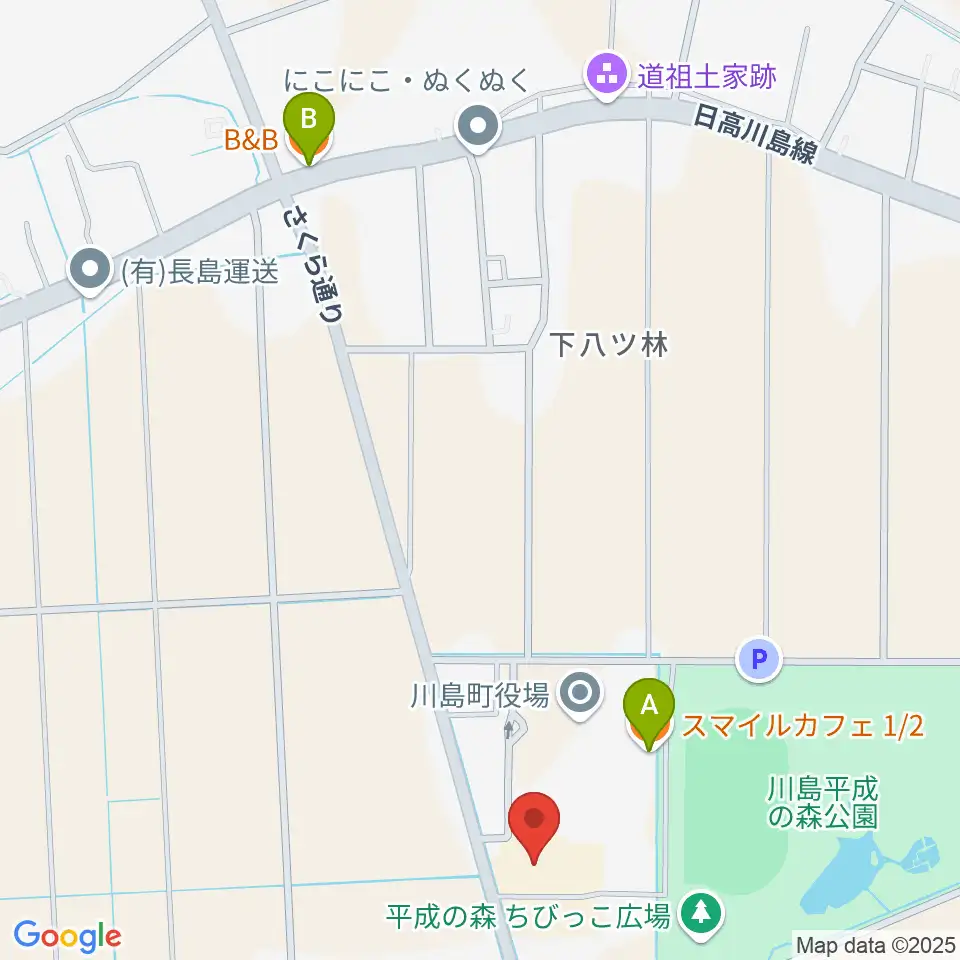 川島町民会館周辺のカフェ一覧地図