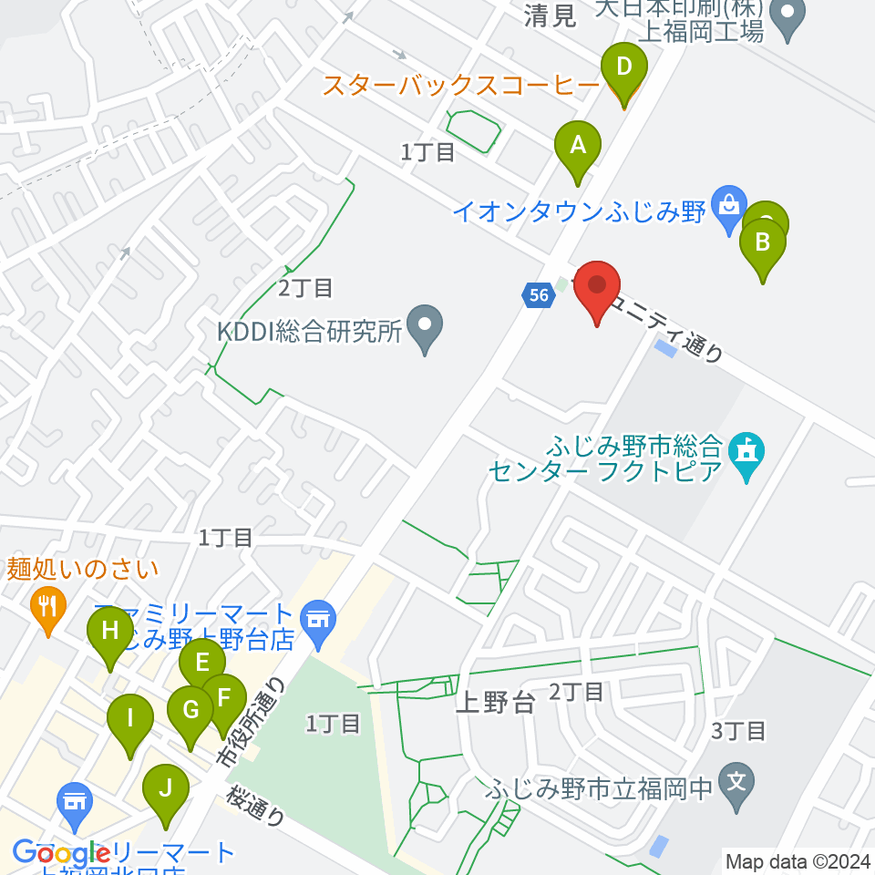 ふじみ野ステラ・イースト周辺のカフェ一覧地図