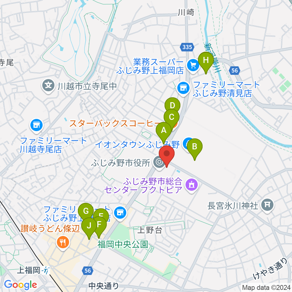 ふじみ野ステラ・イースト周辺のカフェ一覧地図