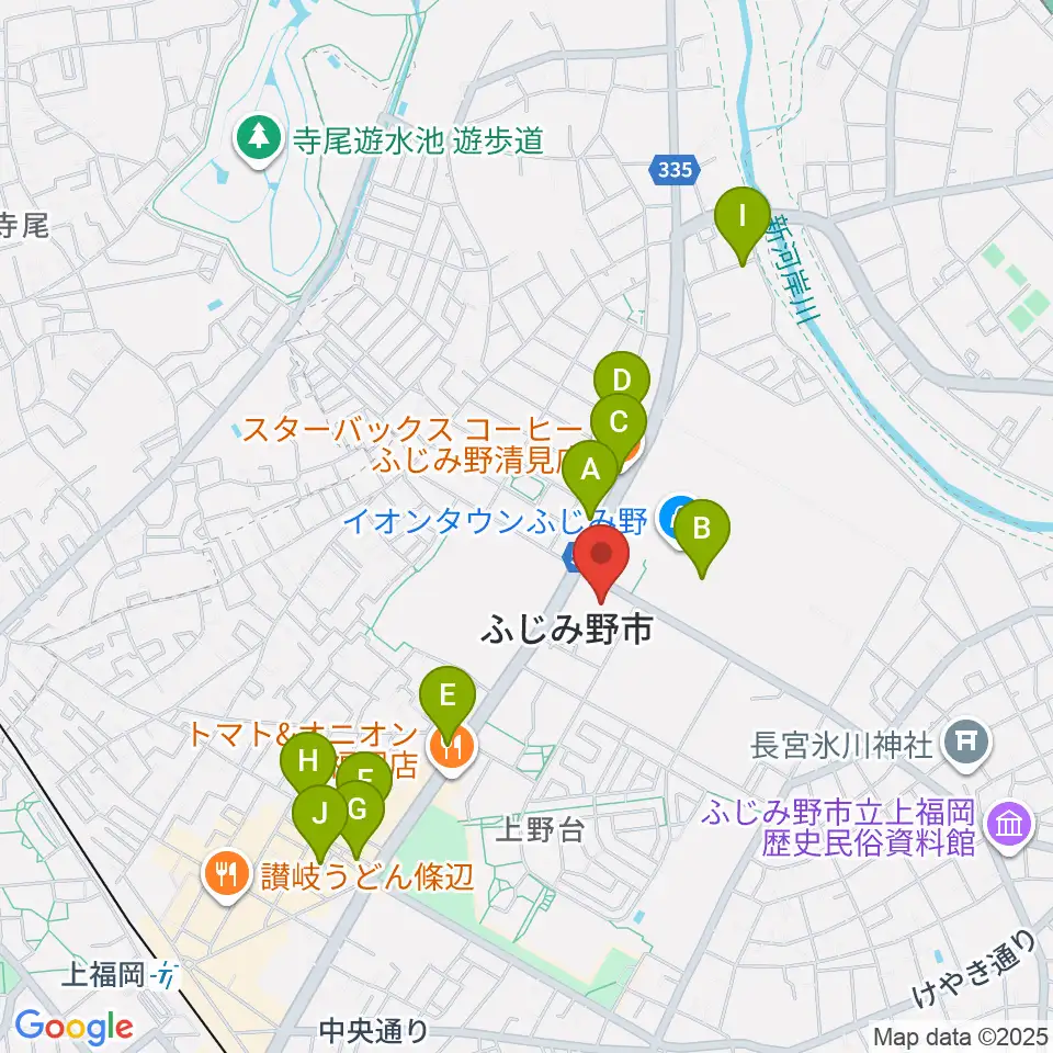 ふじみ野ステラ・イースト周辺のカフェ一覧地図