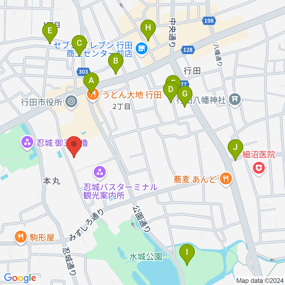 行田市産業文化会館 ベル・プラス周辺のカフェ一覧地図