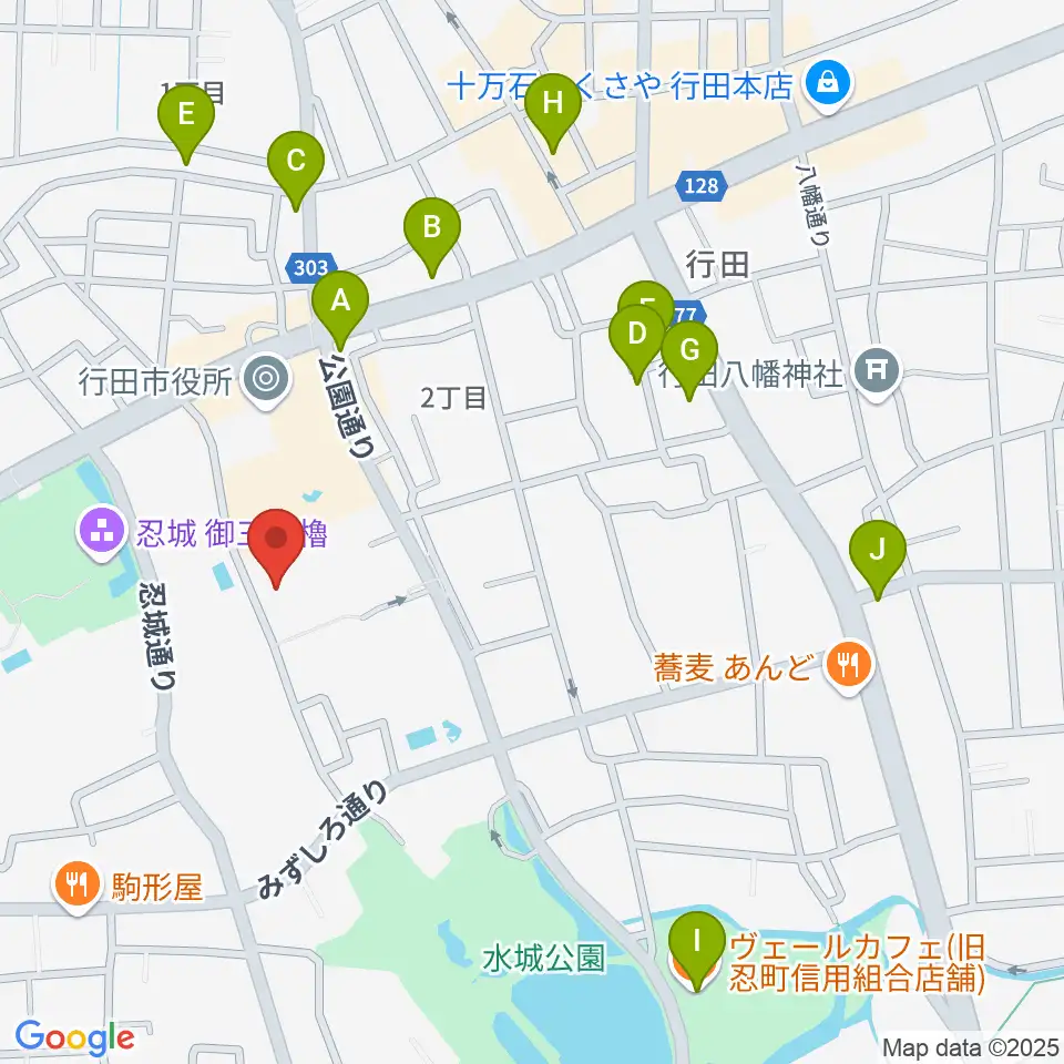 行田市産業文化会館 ベル・プラス周辺のカフェ一覧地図