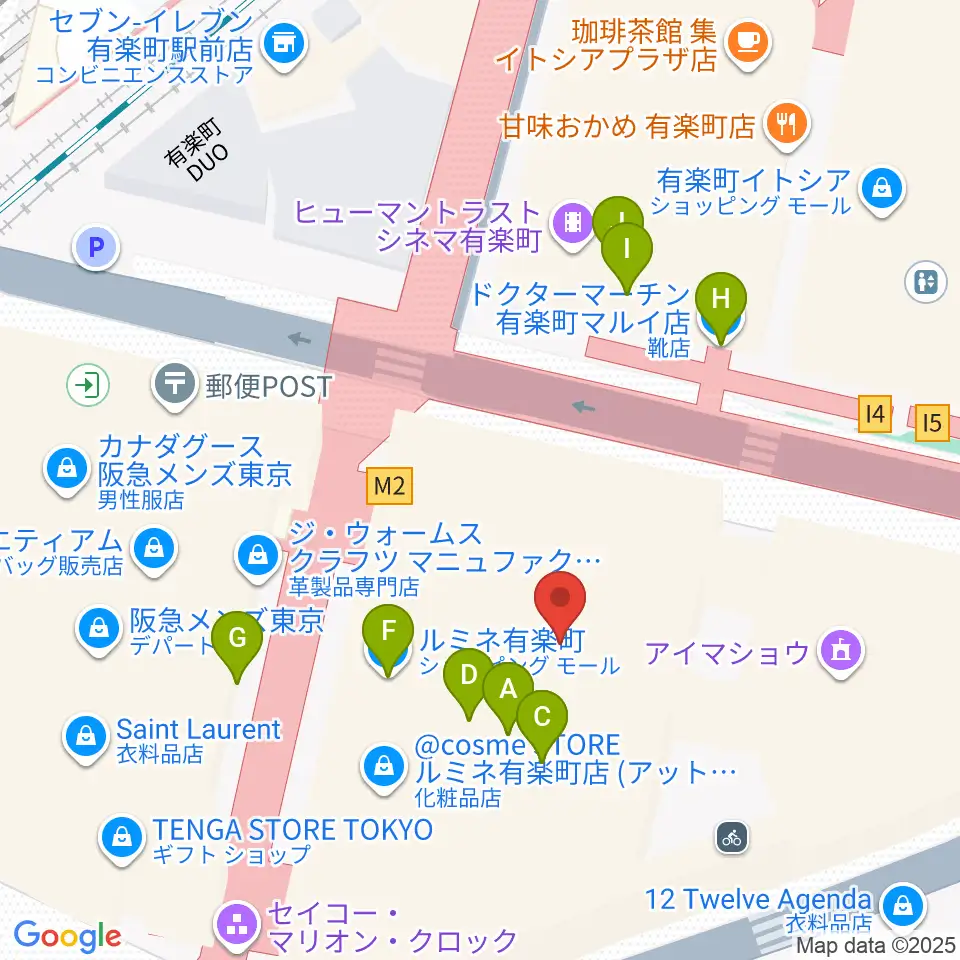 有楽町朝日ホール周辺のカフェ一覧地図