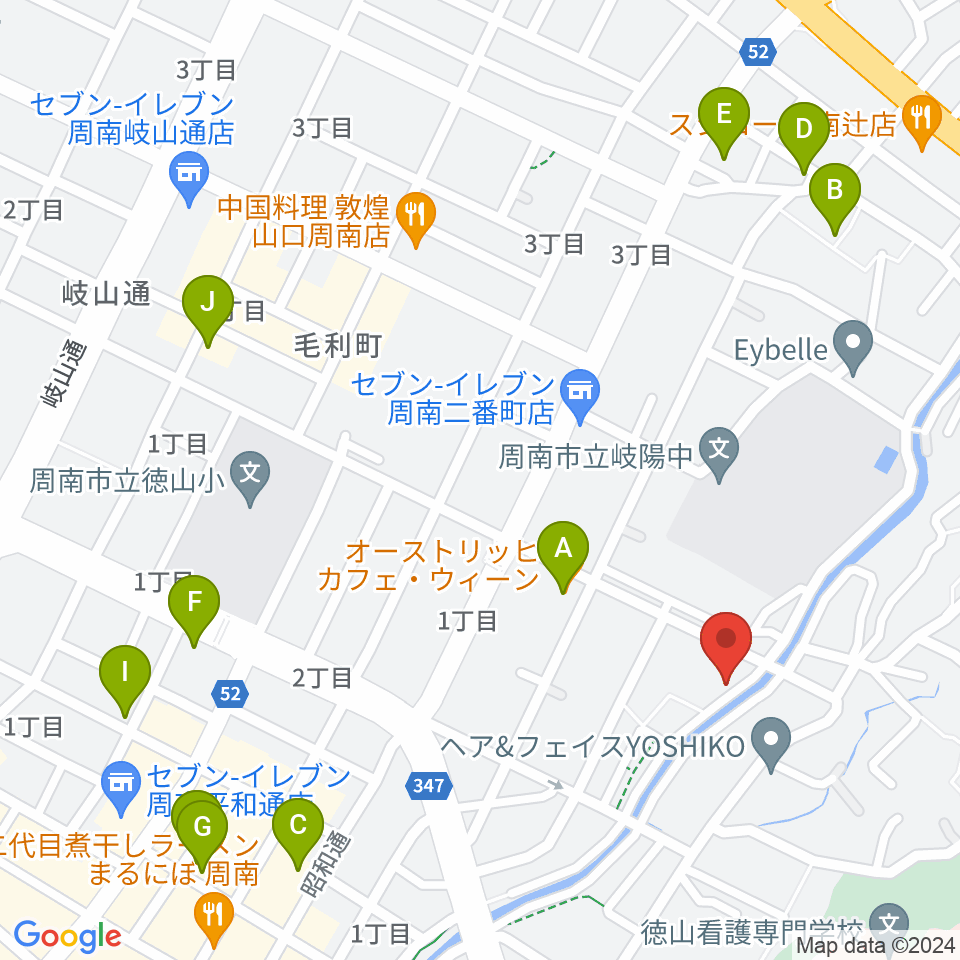 グランドミック周南楽器 御弓店周辺のカフェ一覧地図