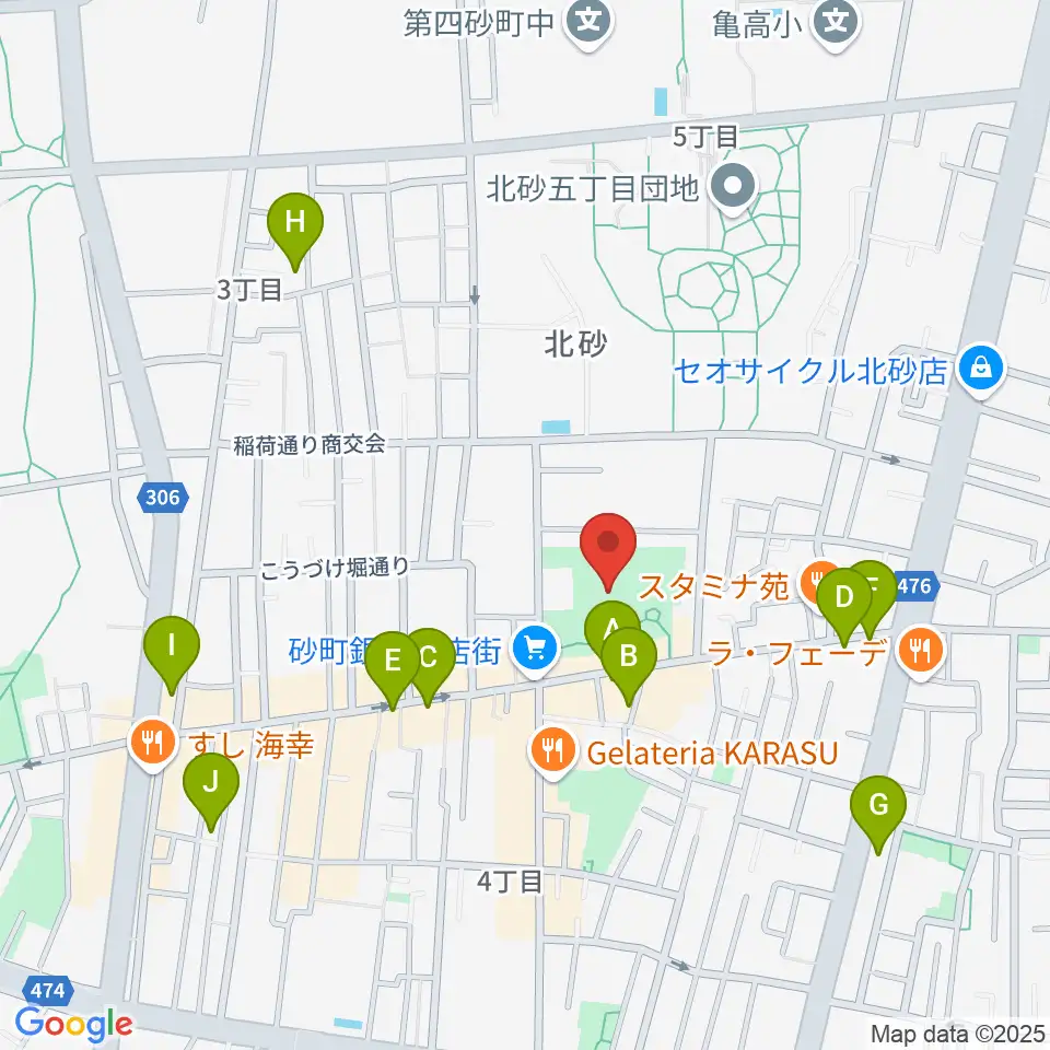 砂町文化センター周辺のカフェ一覧地図