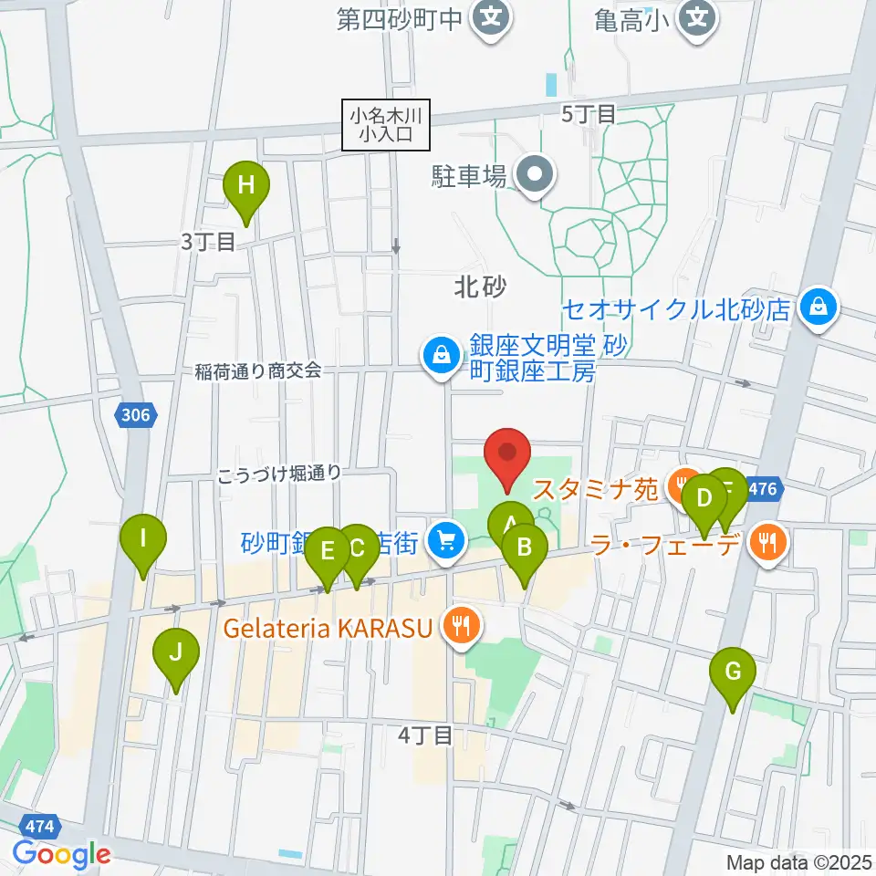 砂町文化センター周辺のカフェ一覧地図