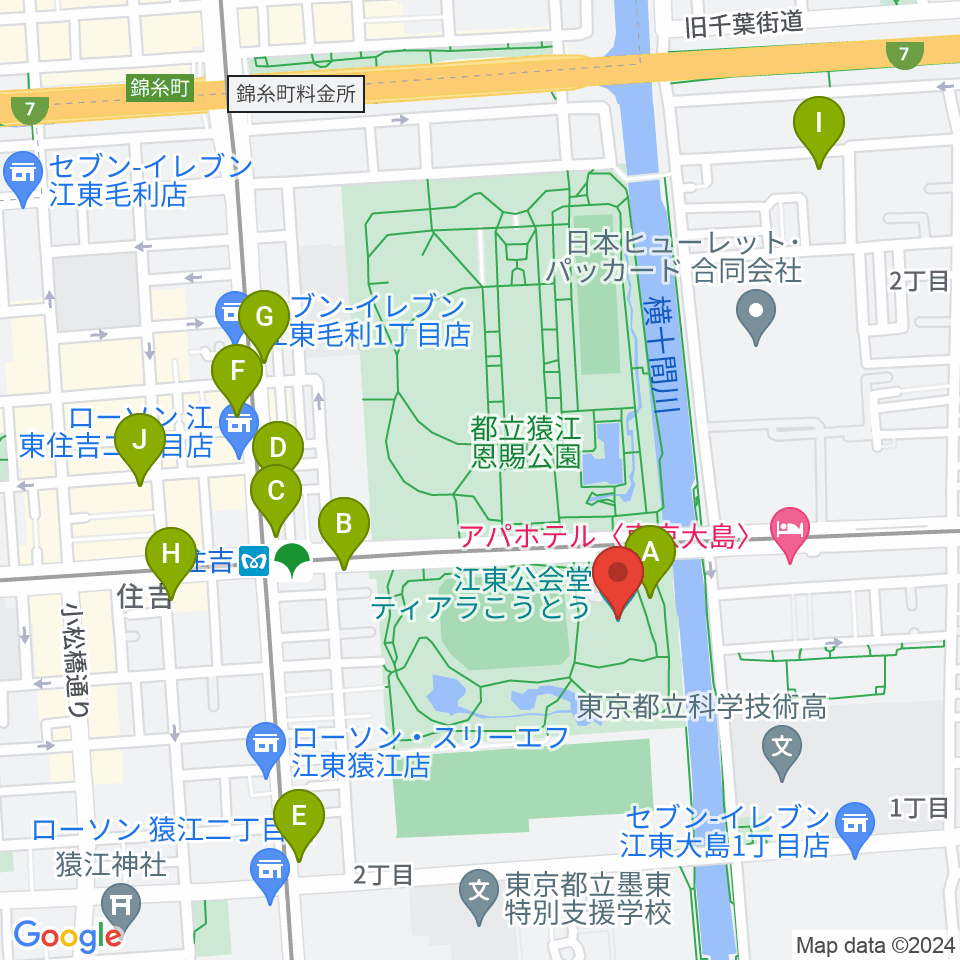 ティアラこうとう周辺のカフェ一覧地図