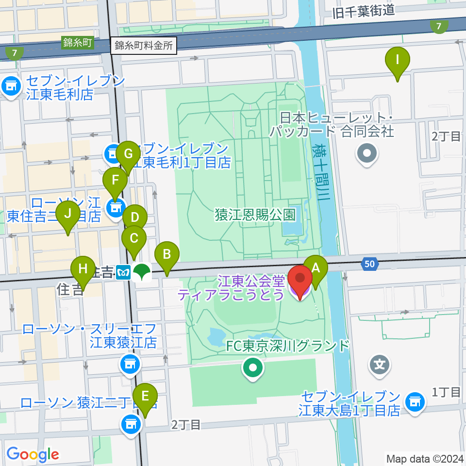 ティアラこうとう周辺のカフェ一覧地図