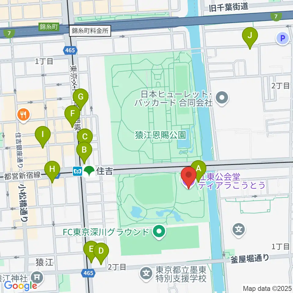 ティアラこうとう周辺のカフェ一覧地図