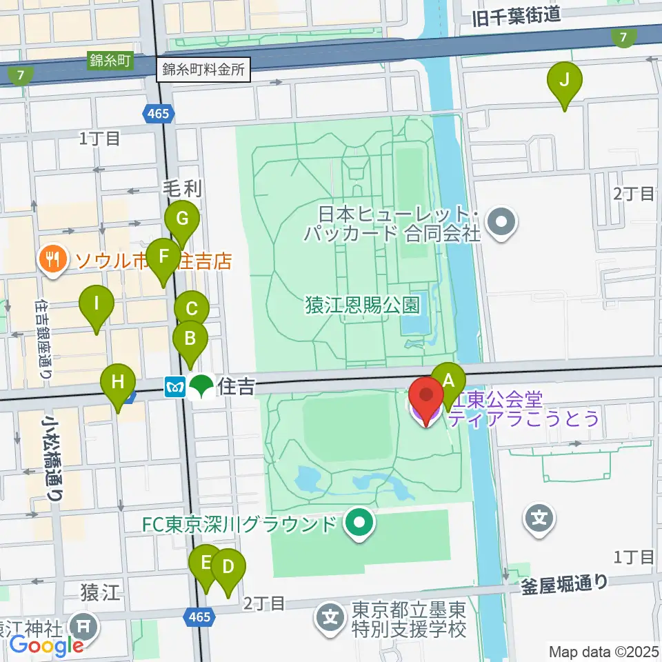 ティアラこうとう周辺のカフェ一覧地図