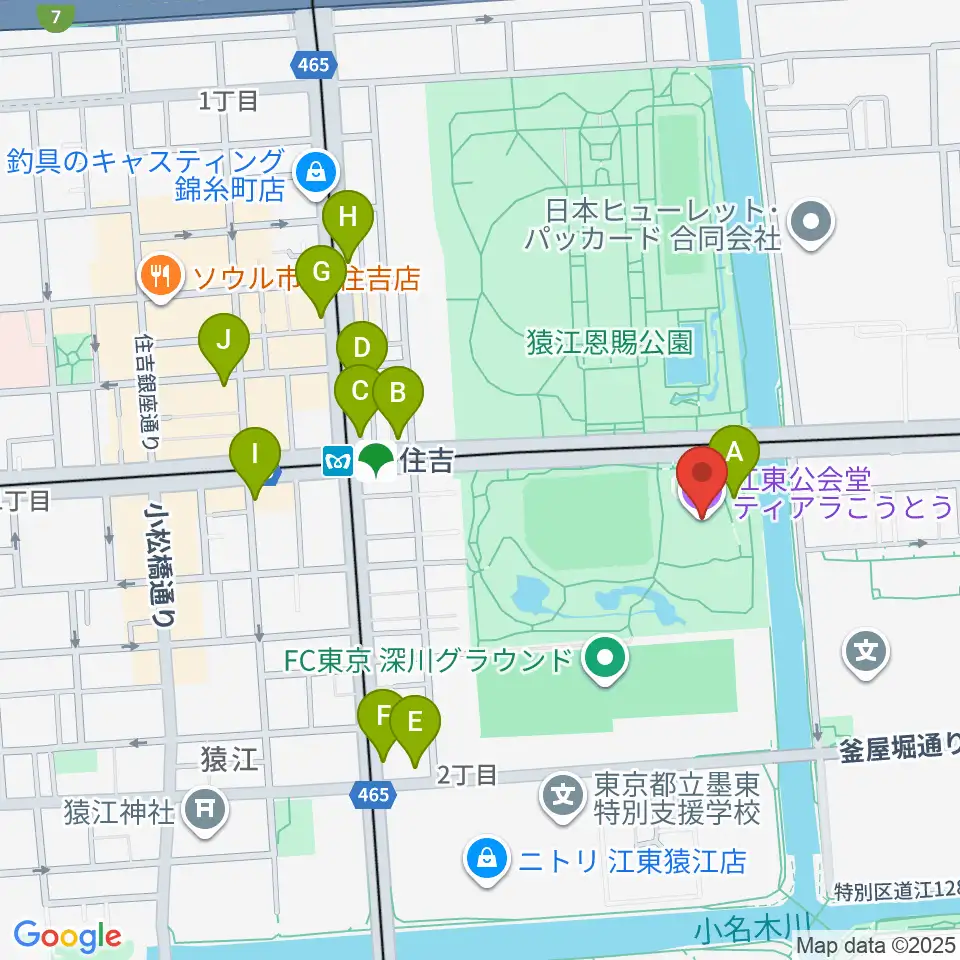 ティアラこうとう周辺のカフェ一覧地図