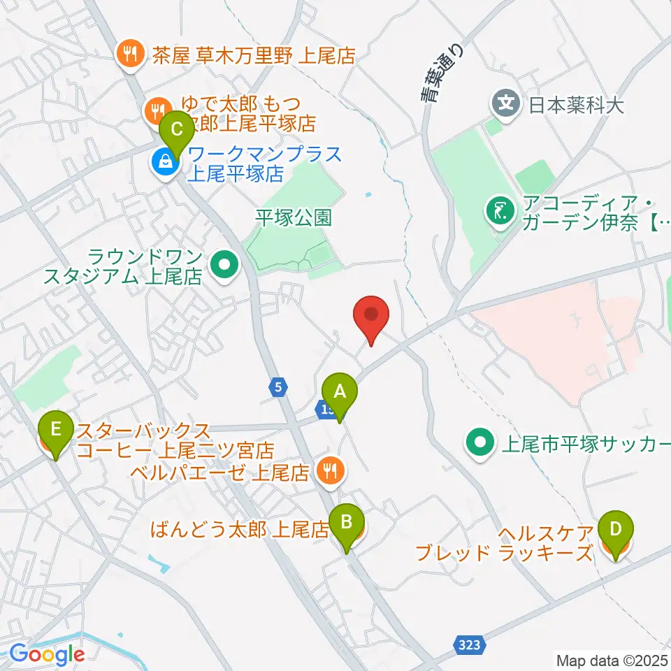 イコス上尾周辺のカフェ一覧地図