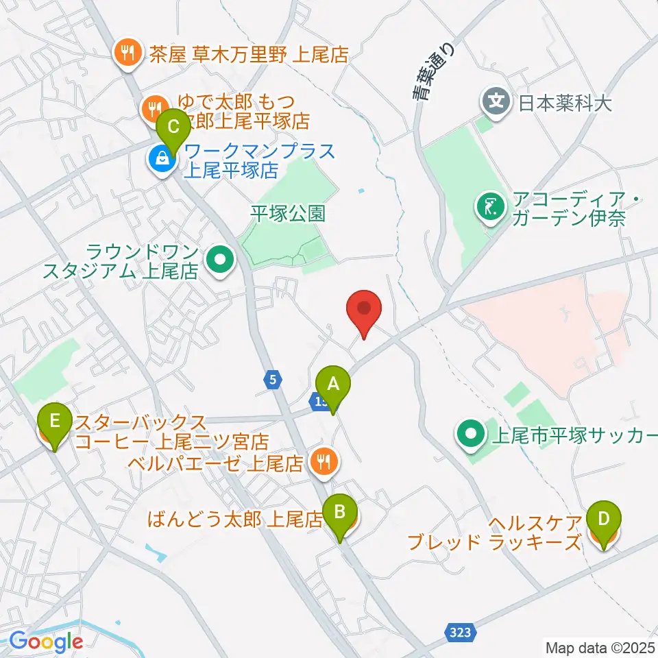 イコス上尾周辺のカフェ一覧地図