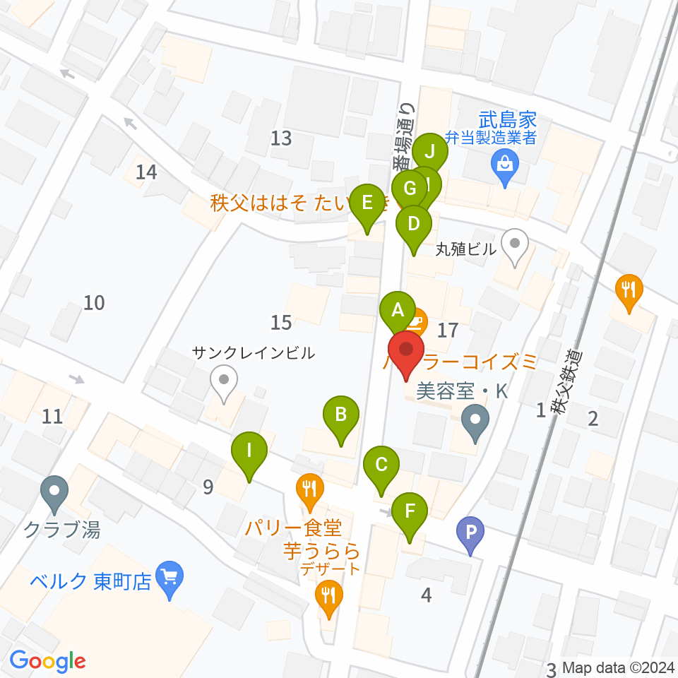 秩父ladderladder周辺のカフェ一覧地図