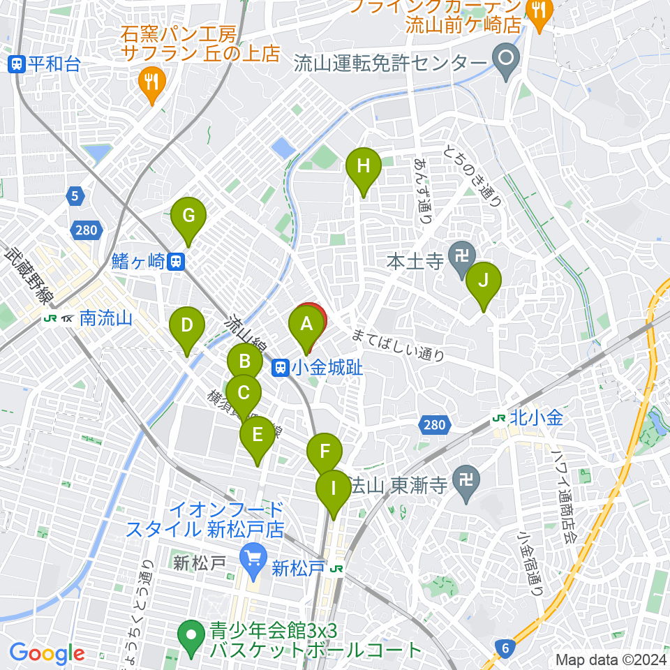 りべるて2周辺のカフェ一覧地図